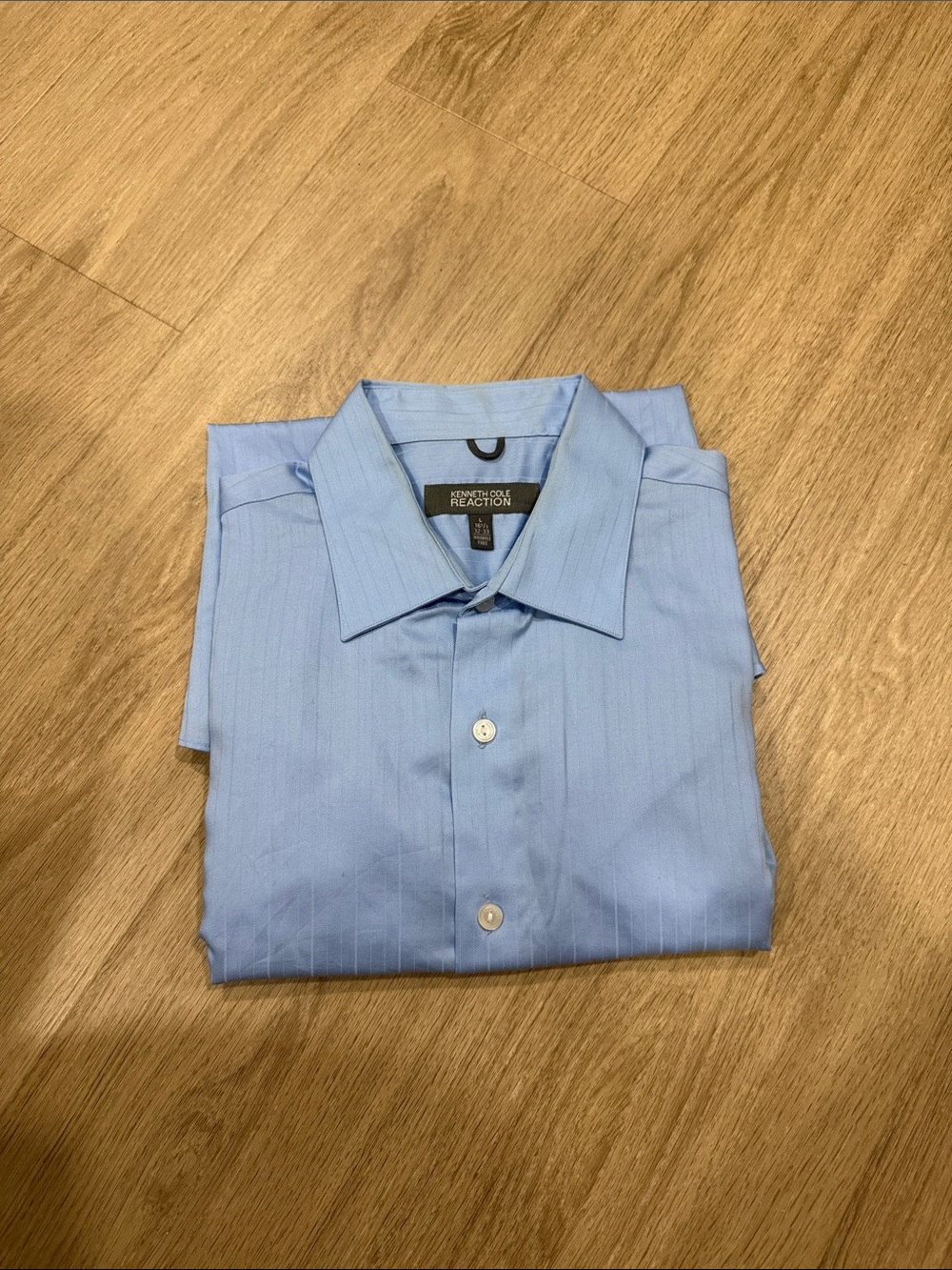 Kenneth Cole Reaction Sky Blue Pinstripe Dress Shirt